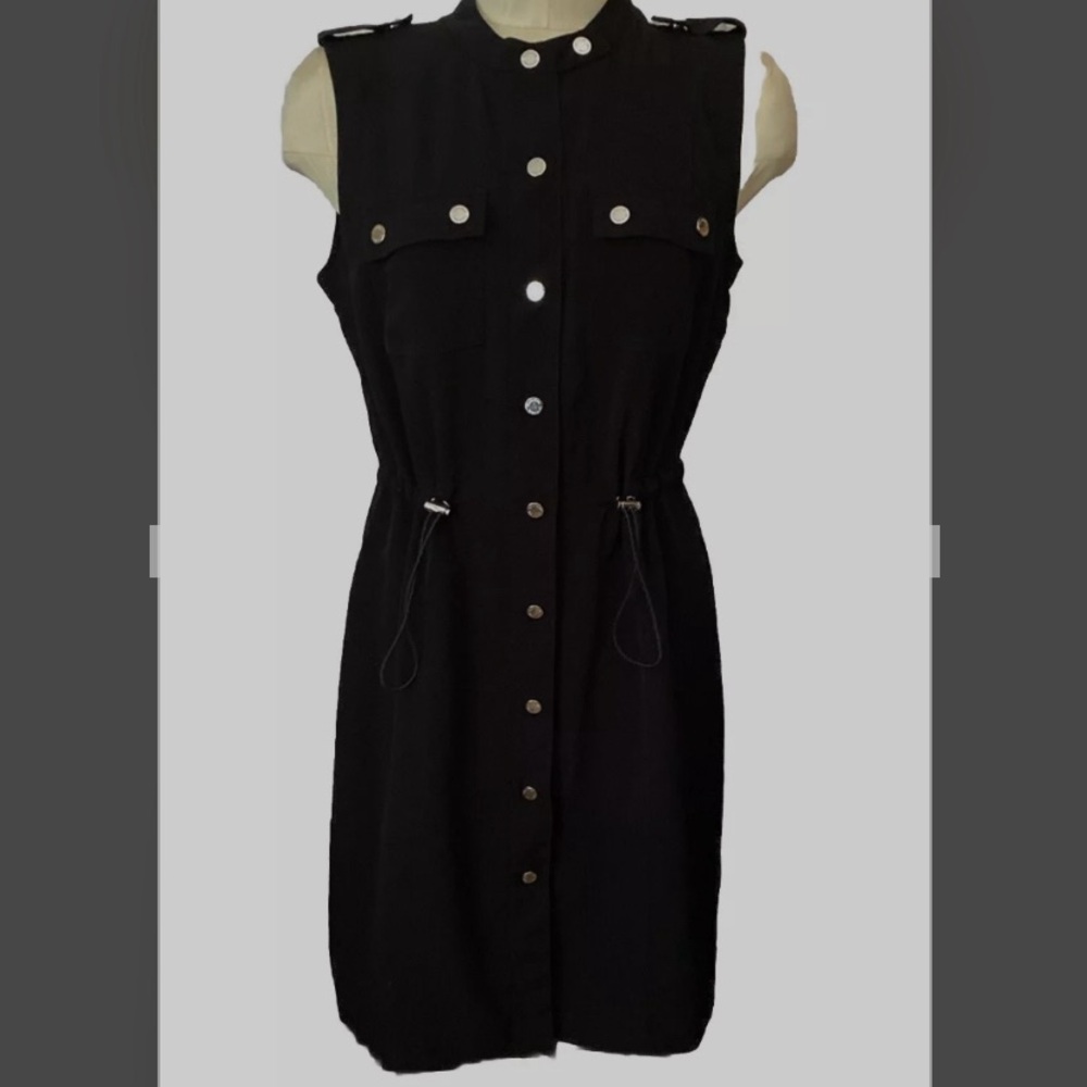 Calvin Klein Blk Cargo Dress silky-Touch Lined Women 8